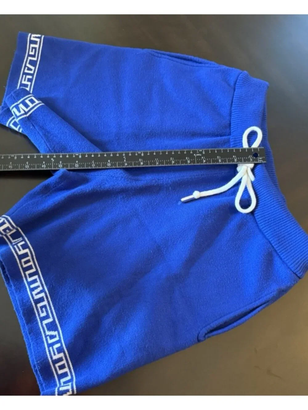 Young LA Men’s Knit Hieroglyphic Shorts Casual Athliesure Sz L Blue Drawstring